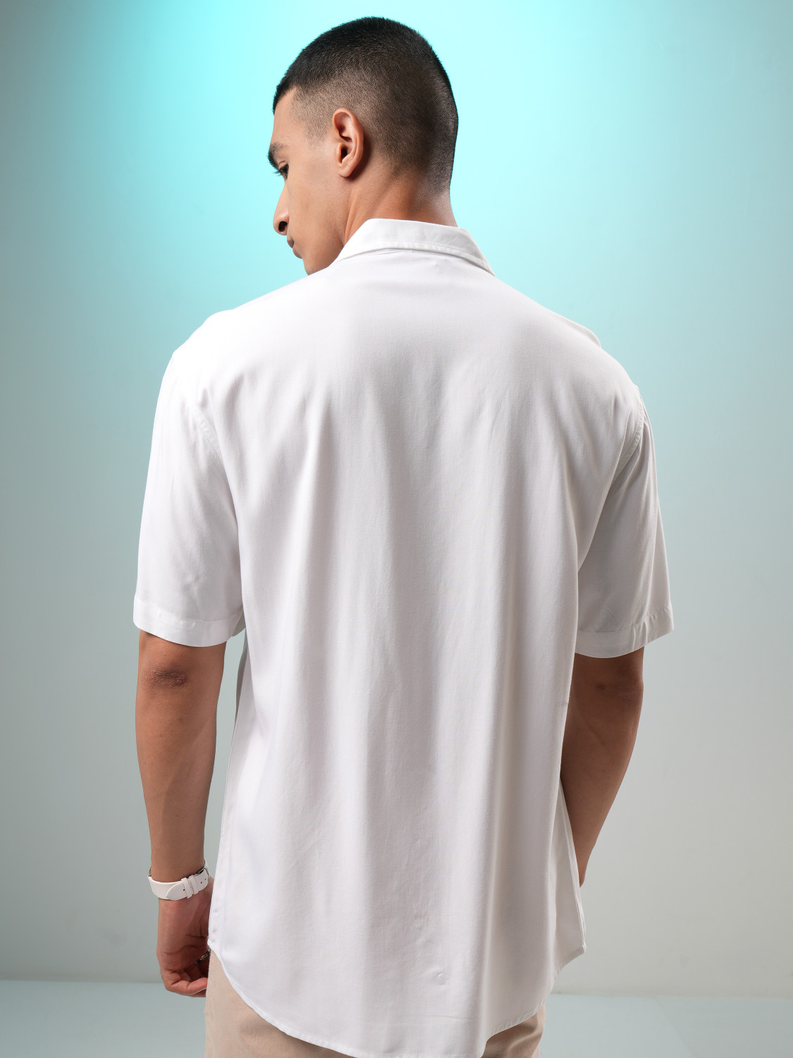 Image of KETCH Men Solid Casual White Shirt