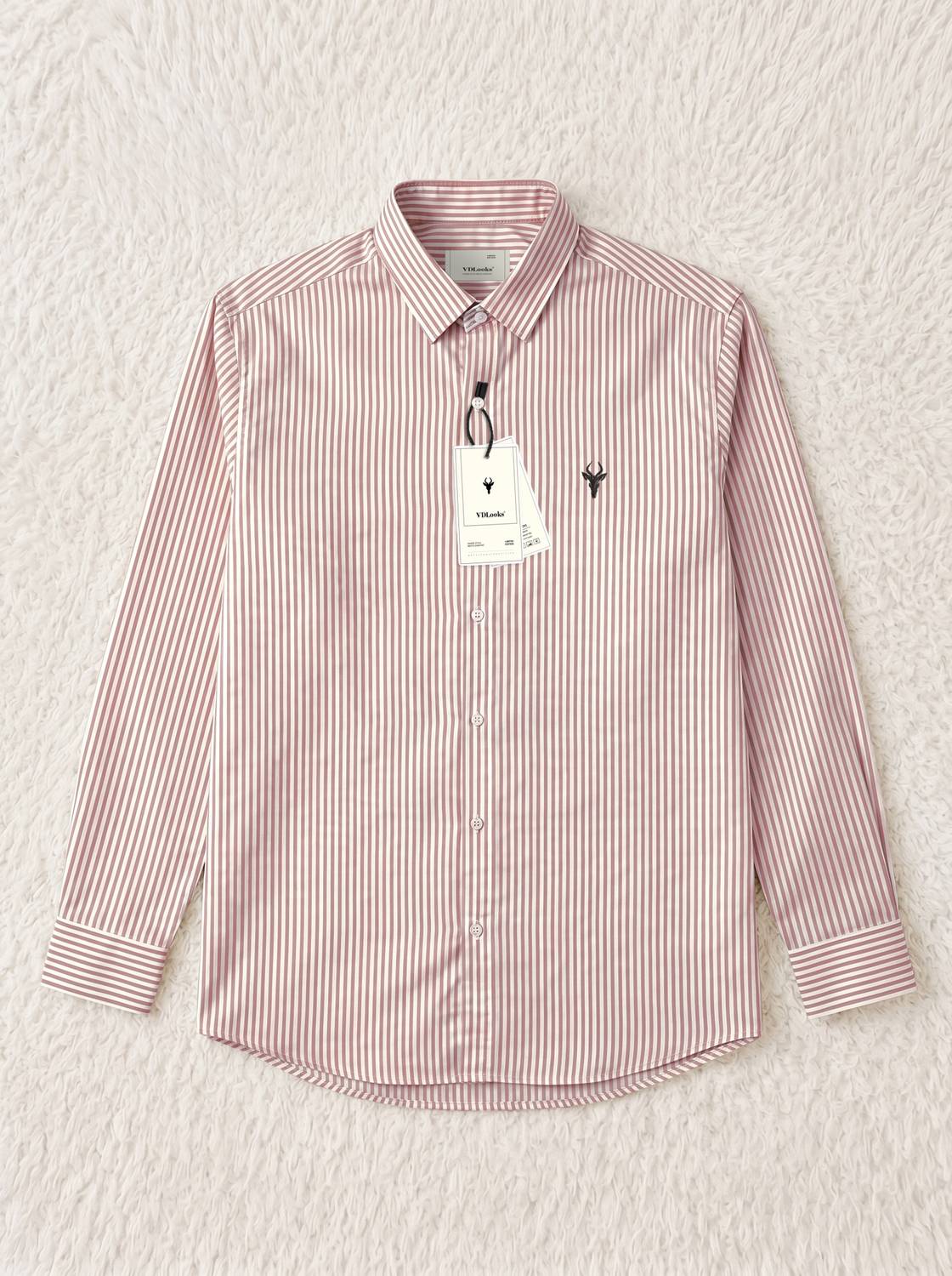 vdlooks Men Striped Casual White, Brown Shirt - Image 2