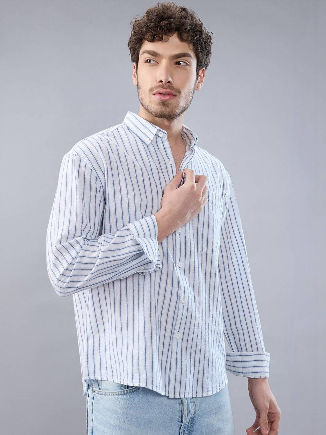 HERE&NOW Men Striped Casual Multicolor Shirt - Image 2