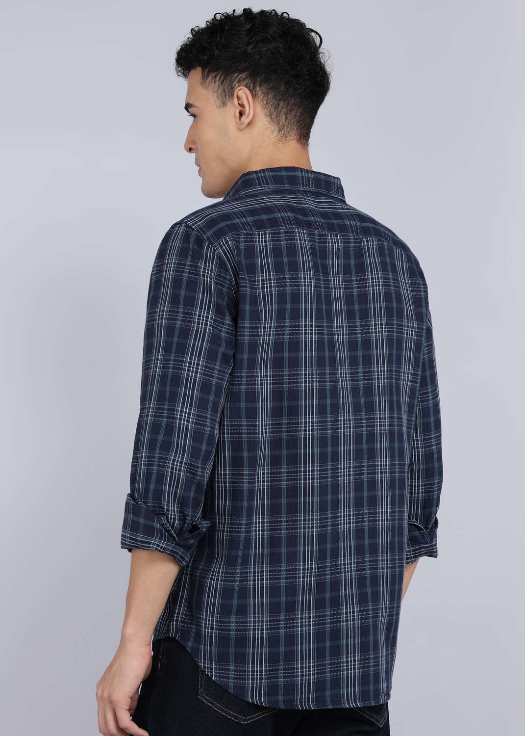 Image of WROGN Men Regular Fit Checkered Casual Shirt