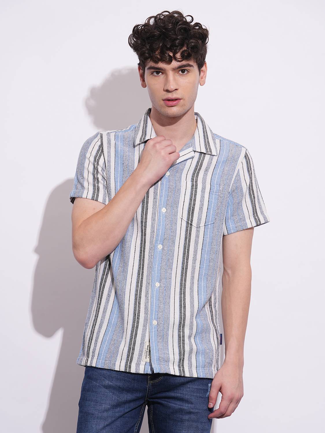 BEING HUMAN Men Self Design Casual White Shirt