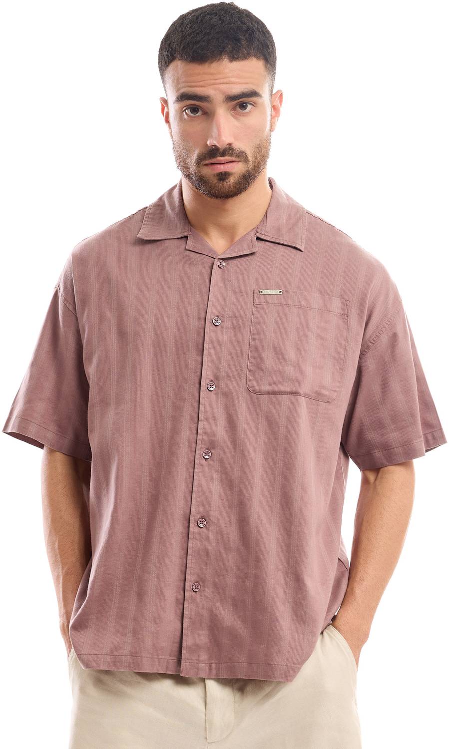 BEYOUNG Men Solid Casual Purple Shirt