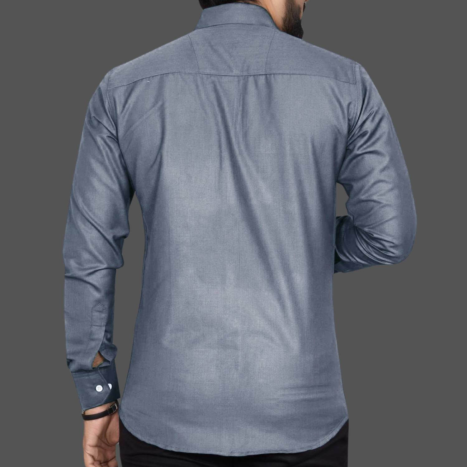 CLOSWIF Men Grey Casual Shirt - Image 2