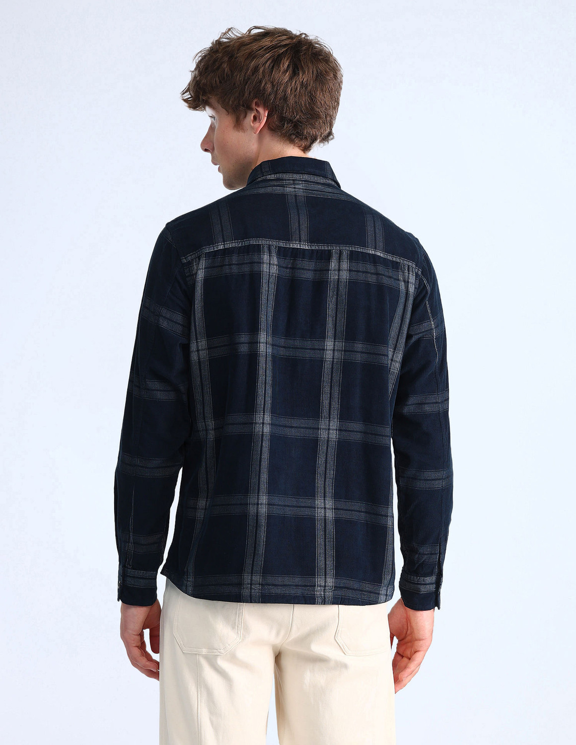 Image of FLYING MACHINE Men Relaxed Fit Self Design Spread Collar Casual Shirt