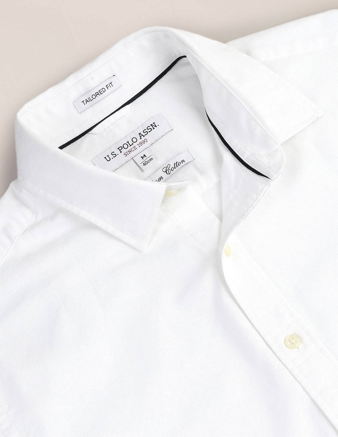 U.S. POLO ASSN. Men Solid Casual White Shirt - Image 2