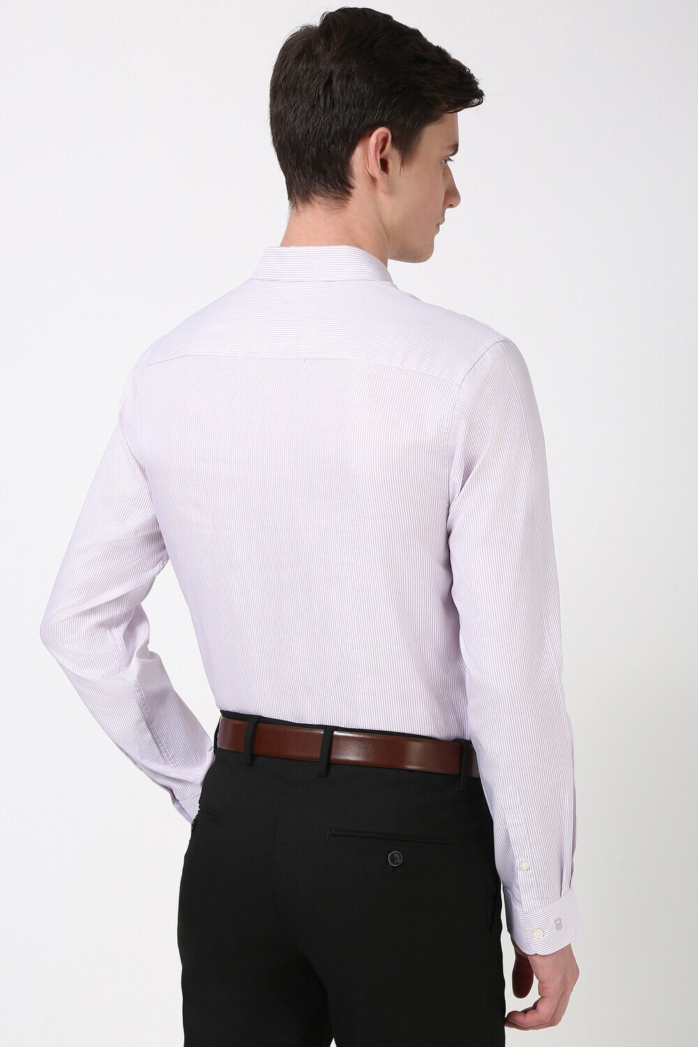 Image of PETER ENGLAND Men Striped Formal Pink Shirt