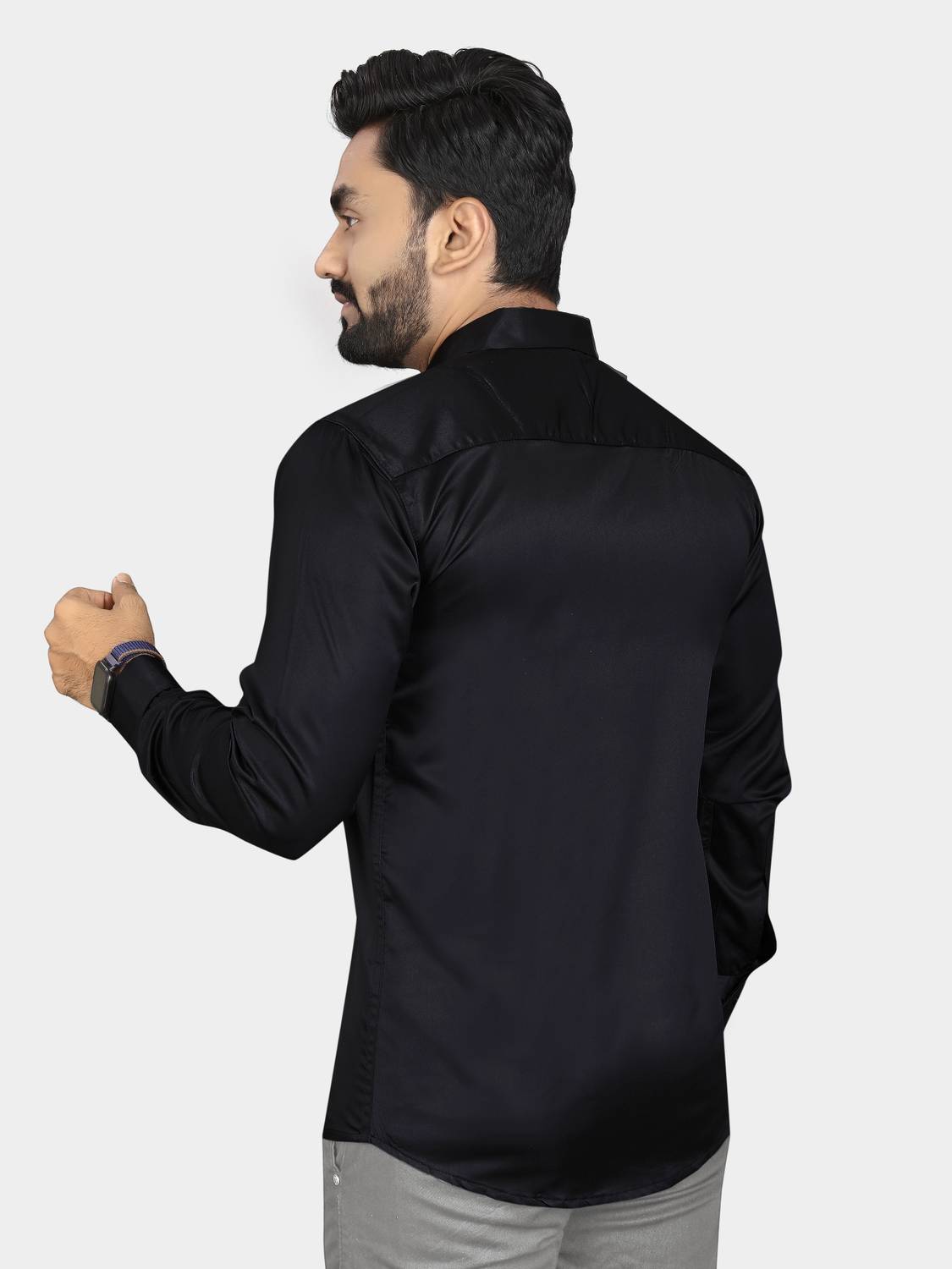 VezVoR Men Black Party Shirt - Image 2