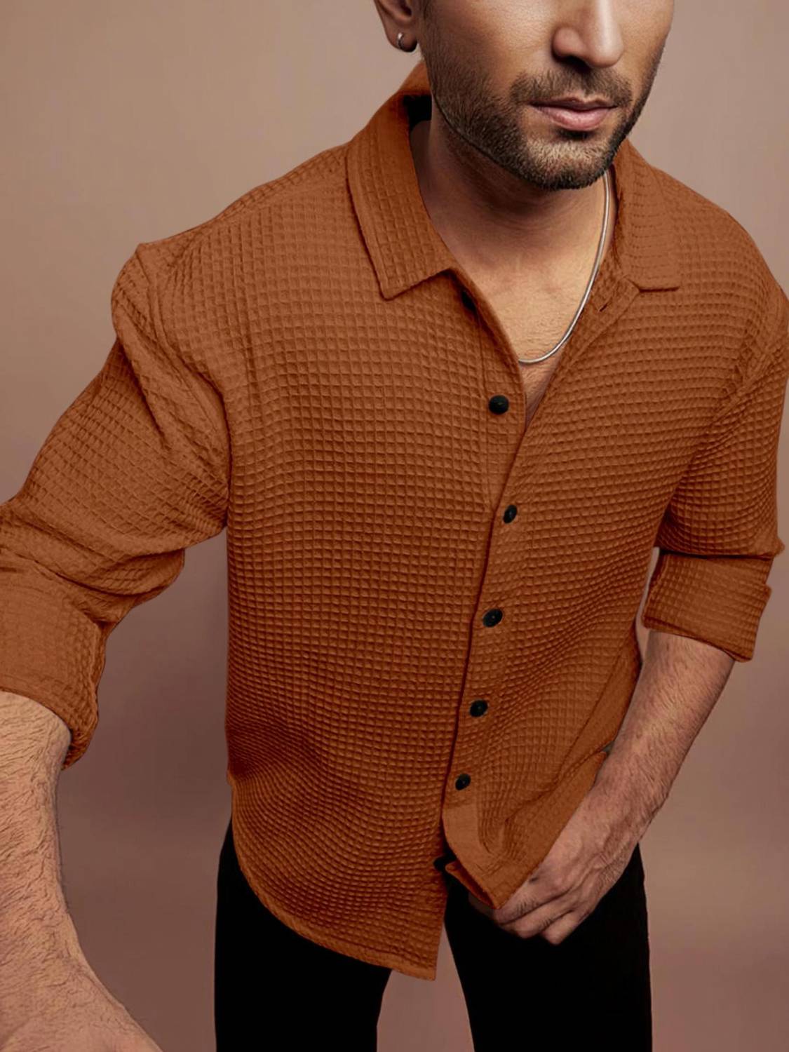 ANKLAR Men Comfort Fit Button Down Shirt - Image 1