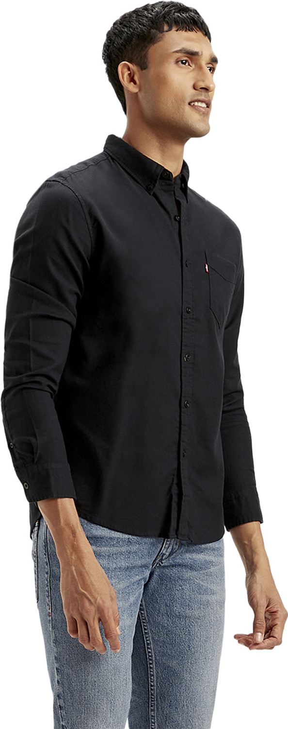 Image of LEVI'S Men Solid Casual Black Shirt