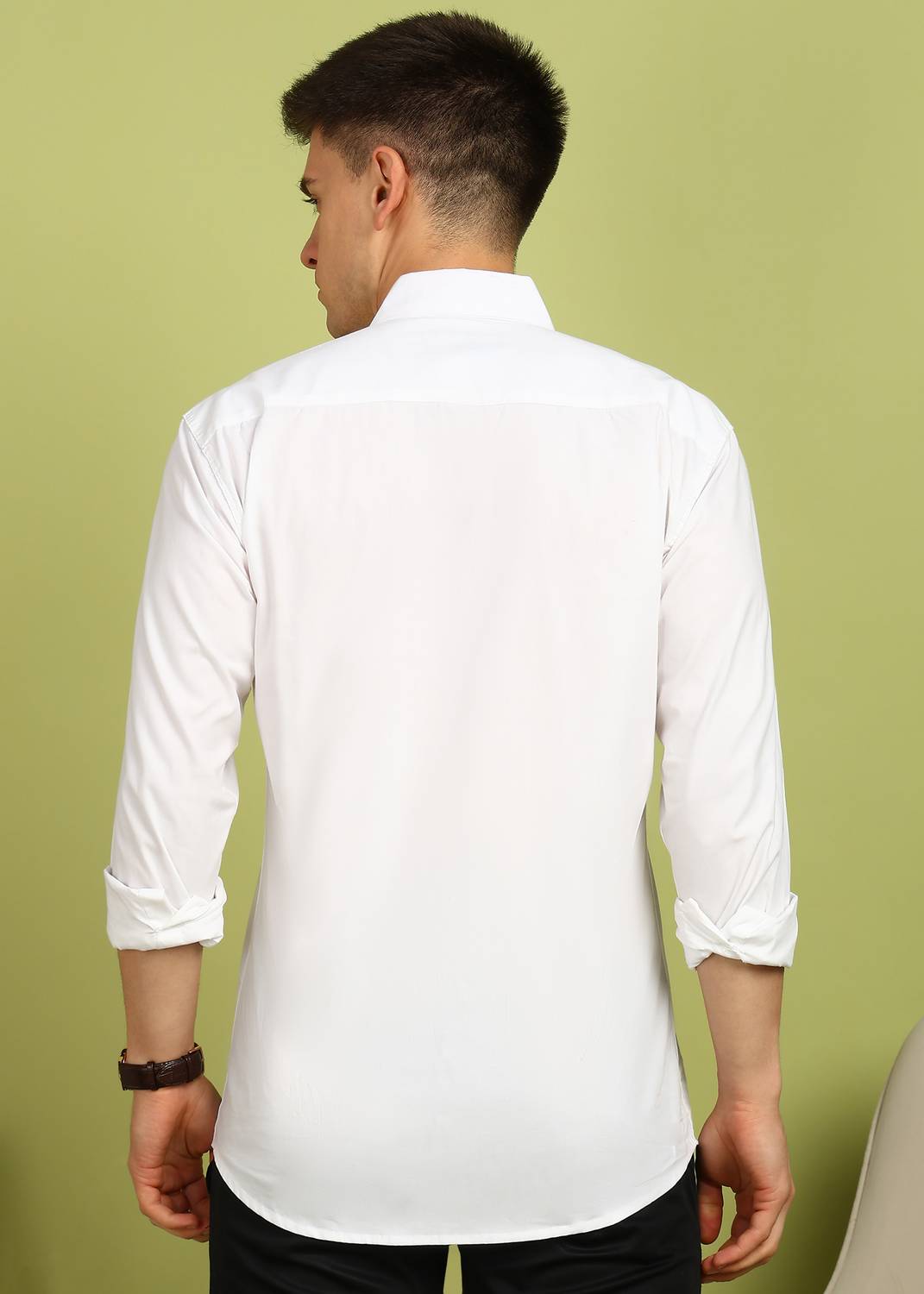 FUBAR Men Solid Formal White Shirt - Image 4