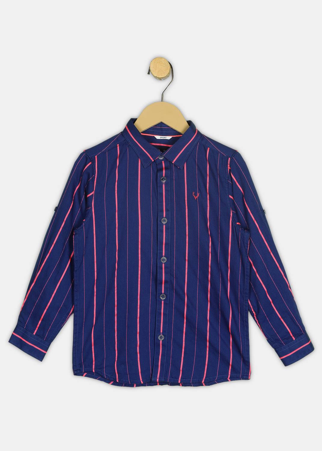 Allen Solly Boys Striped Casual Blue Shirt
