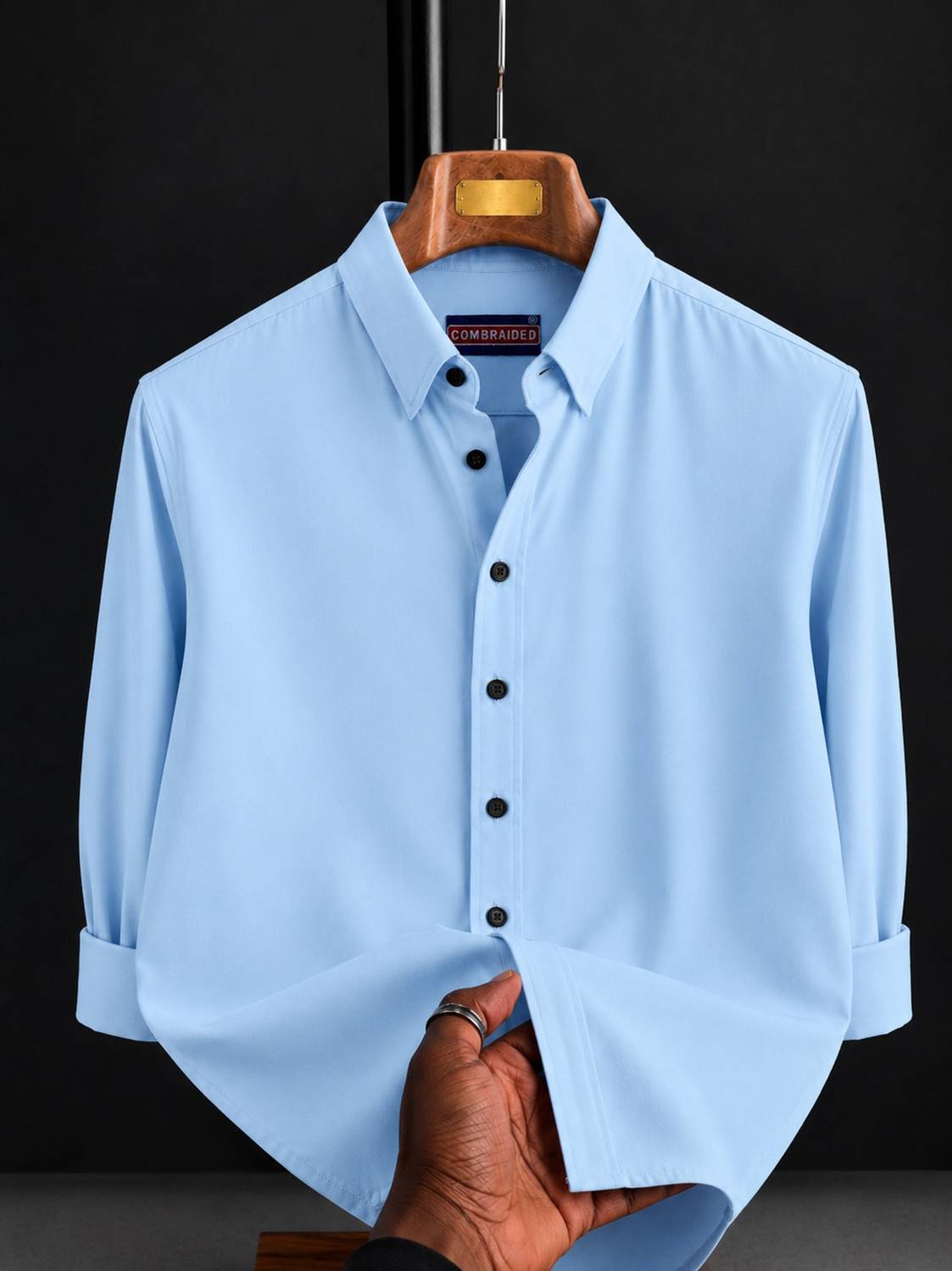JACKBELLA Men Light Blue Casual Shirt - Image 1