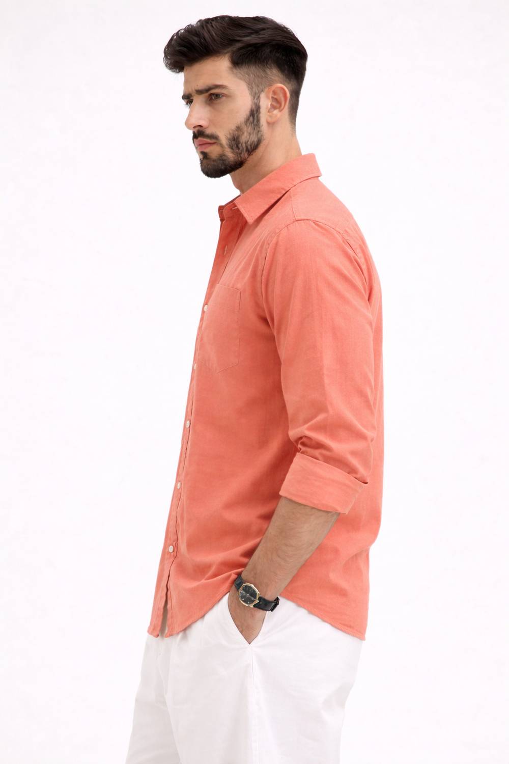 NETTO UOMO Men Orange Casual Shirt - Image 3