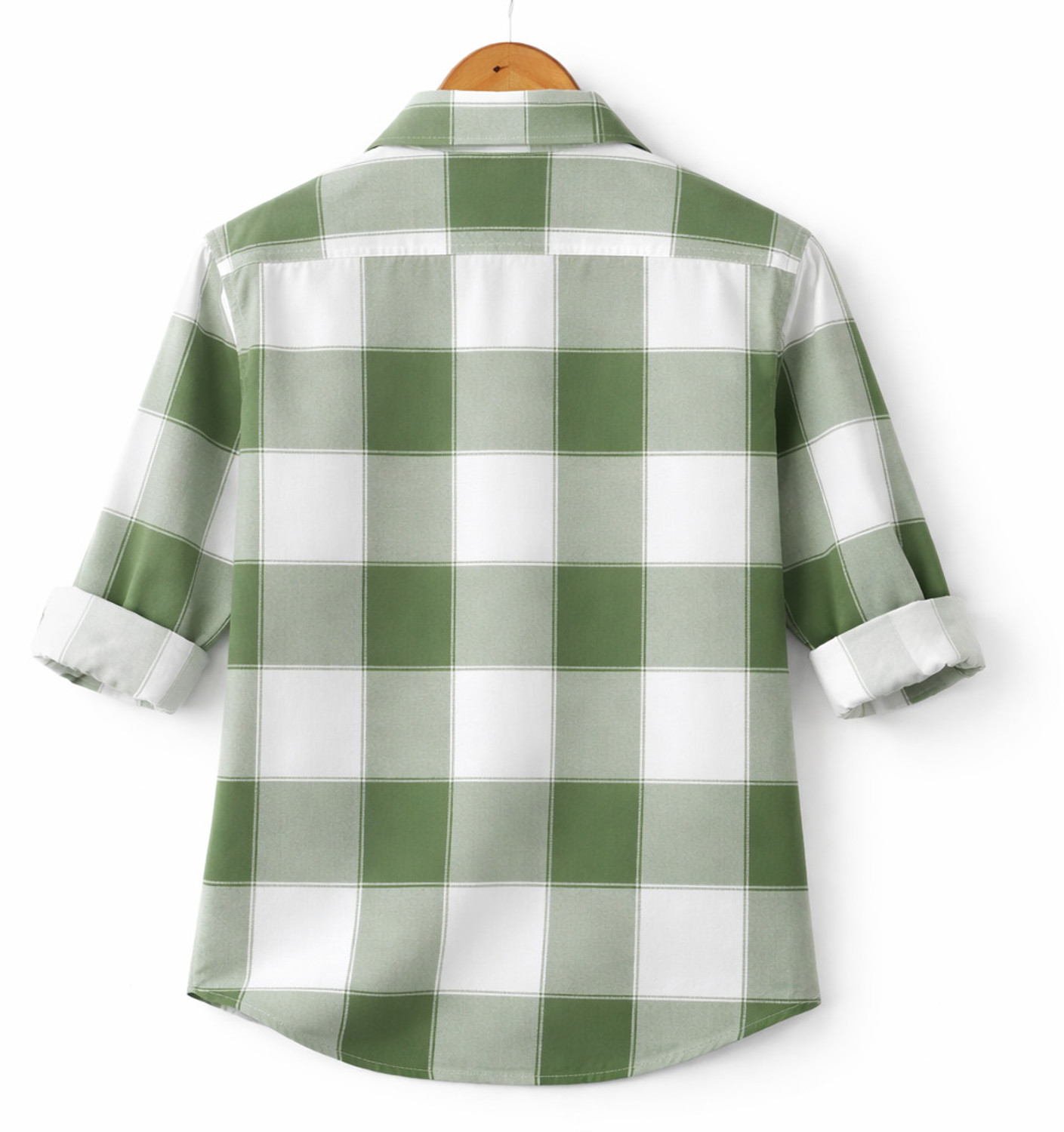 Image of FalconWear Men Checkered Casual Green, White Shirt