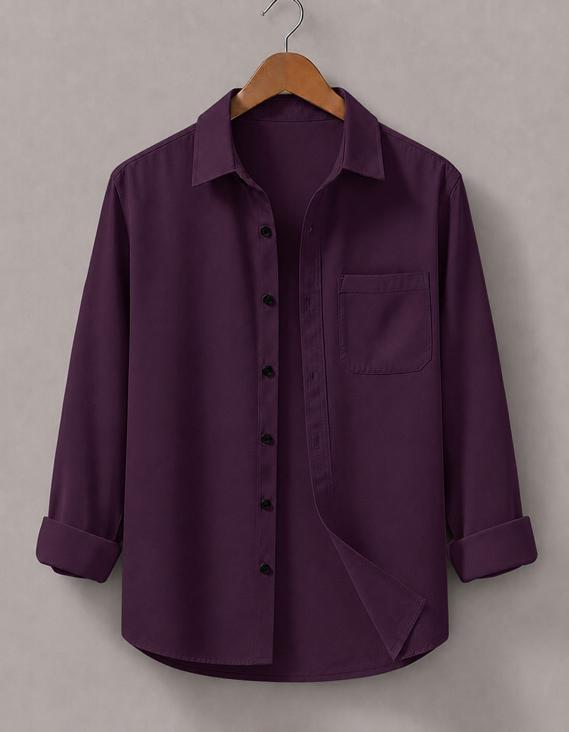 Image of mozero Men Solid Casual White, Purple Shirt