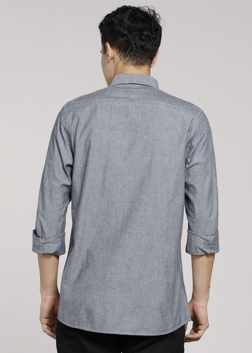 Image of PETER ENGLAND Men Solid Casual Grey Shirt