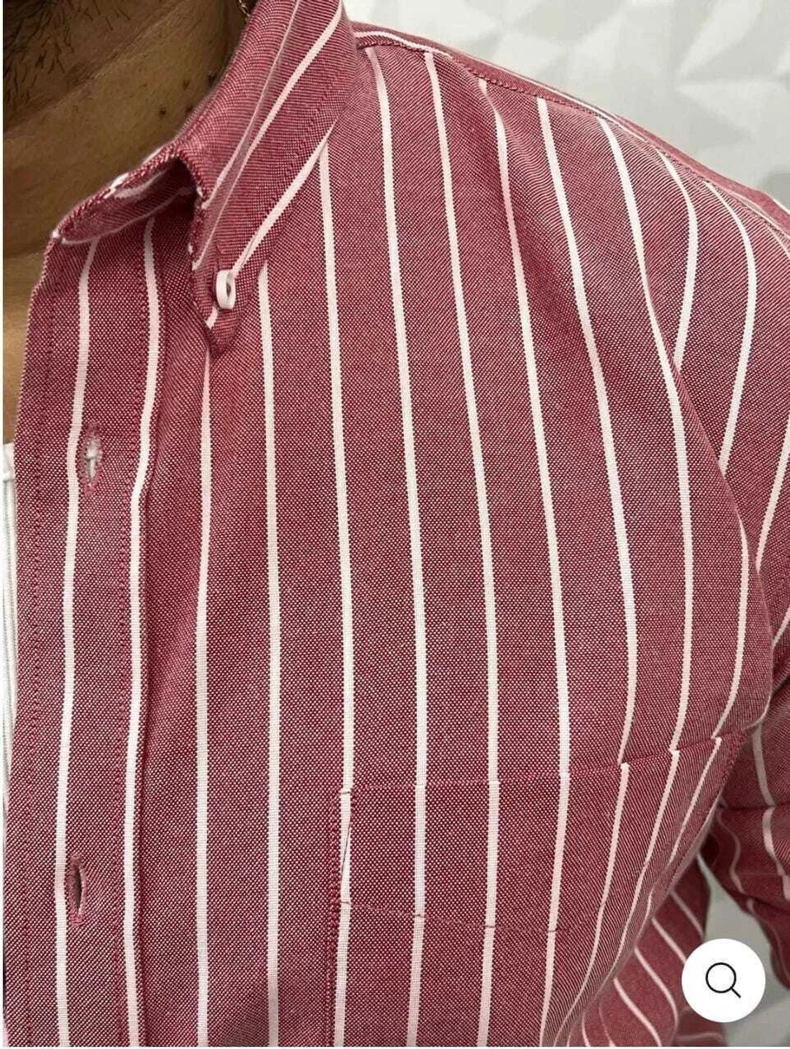 Image of DISHANK CREATION Men Striped Casual Pink Shirt