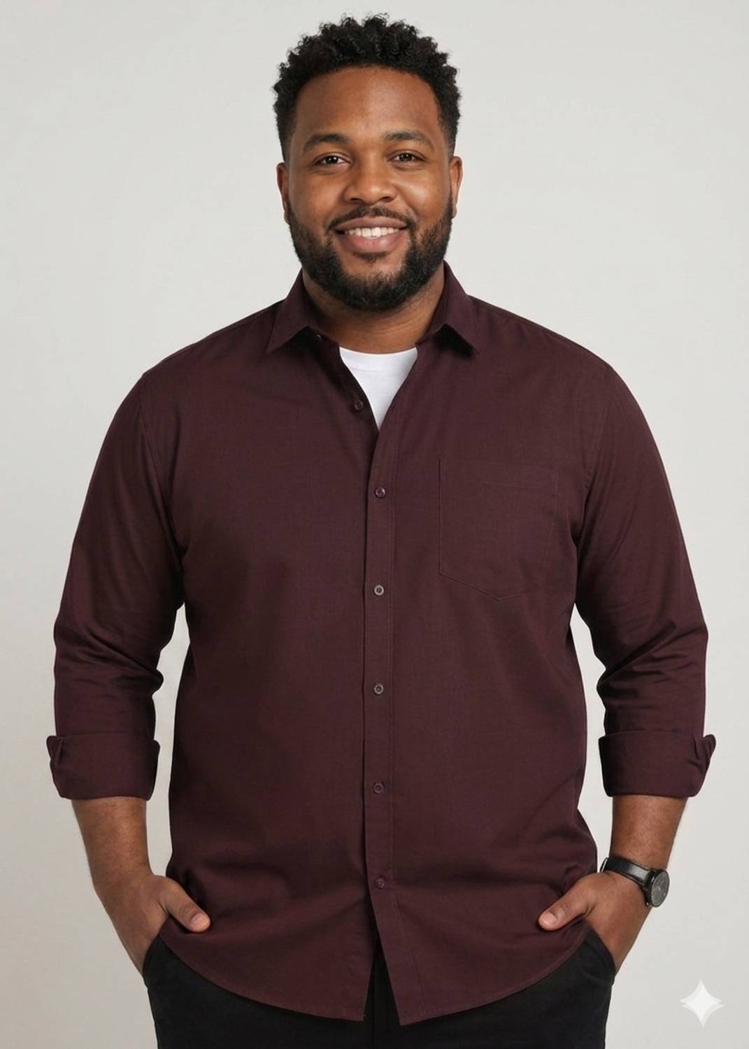 METRONAUT PLUS Men Maroon Formal Shirt - Image 1