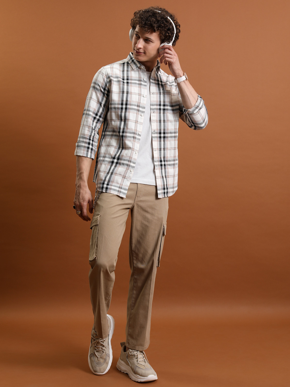 Image of HIGHLANDER Men Checkered Casual Multicolor Shirt