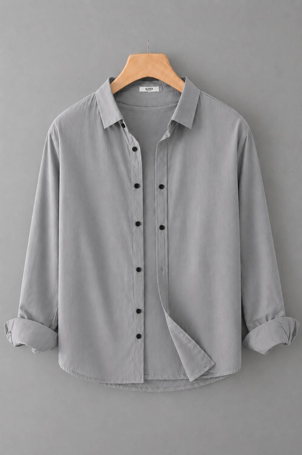 GLOREN Men Grey, Black Shirt - Image 4