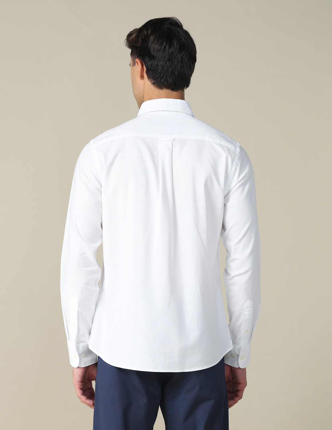 Image of U.S. POLO ASSN. Men Solid, Printed Casual White Shirt