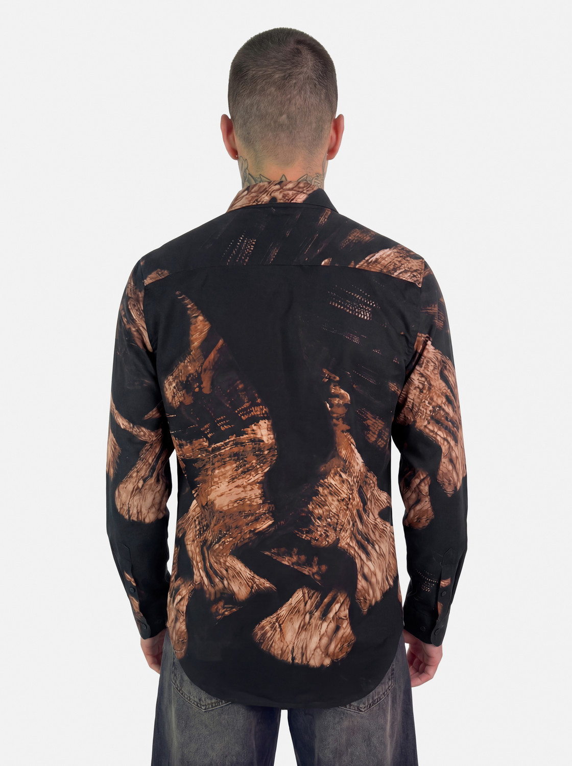 Image of Snitch Men Slim Fit Printed Spread Collar Casual Shirt
