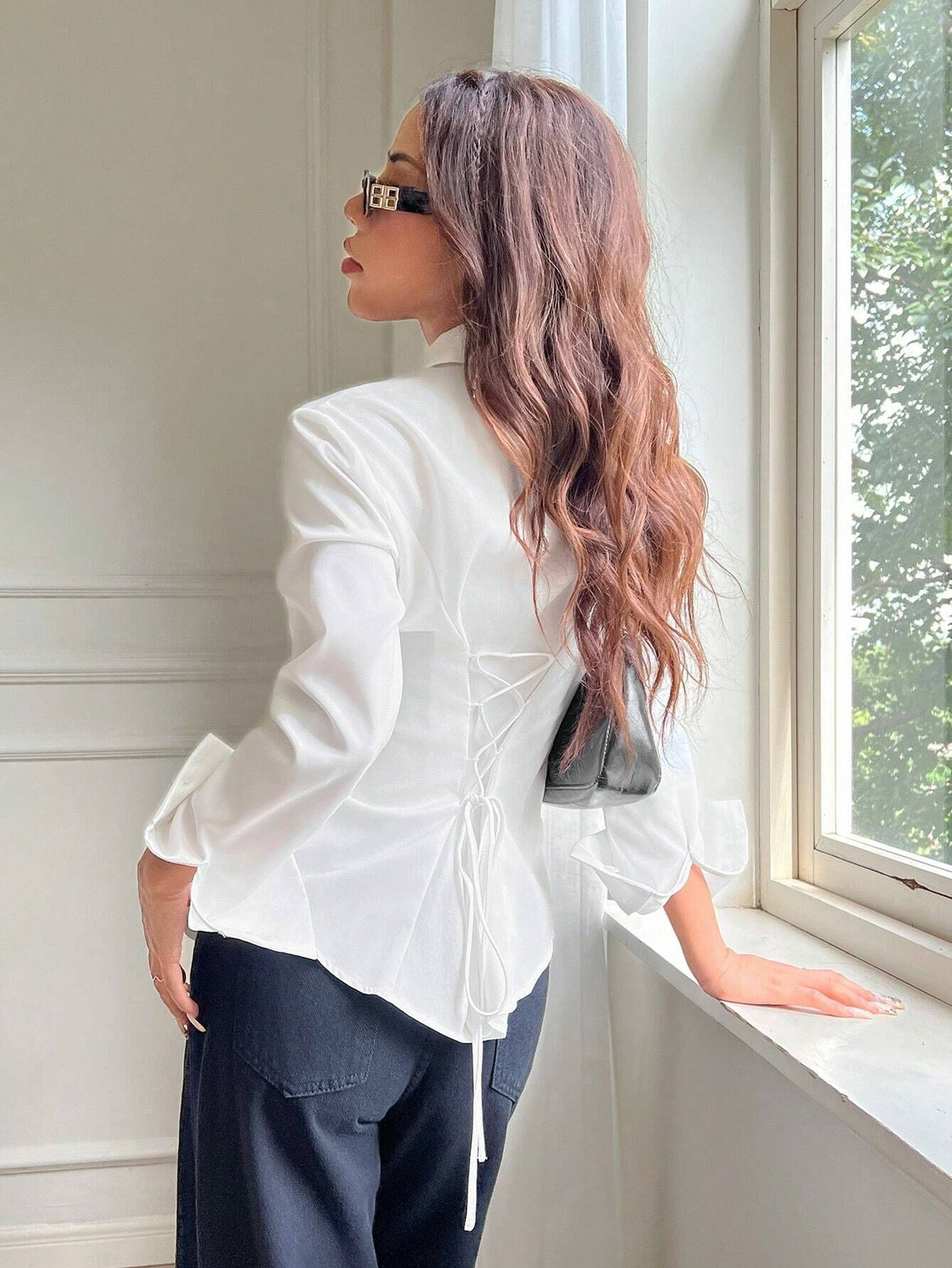 Image of Aahwan Women Solid Casual White Shirt