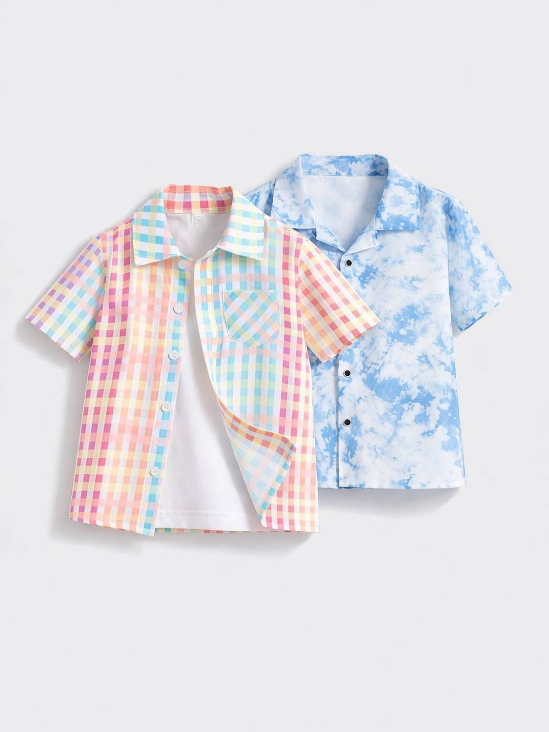 ANVARI Boys Checkered, Striped Casual Multicolor, Blue Shirt
