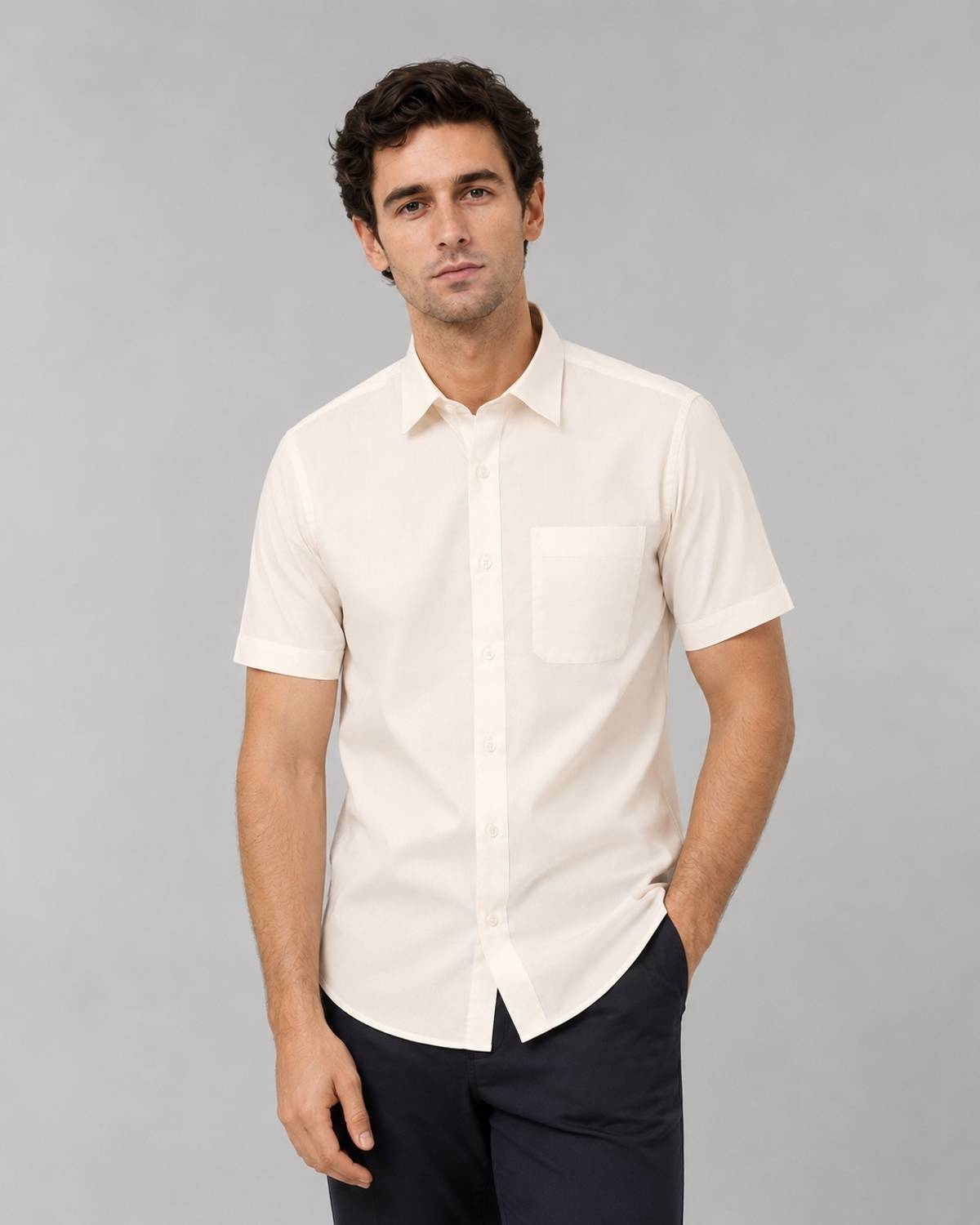 Appel Touch Men Solid Formal Beige Shirt