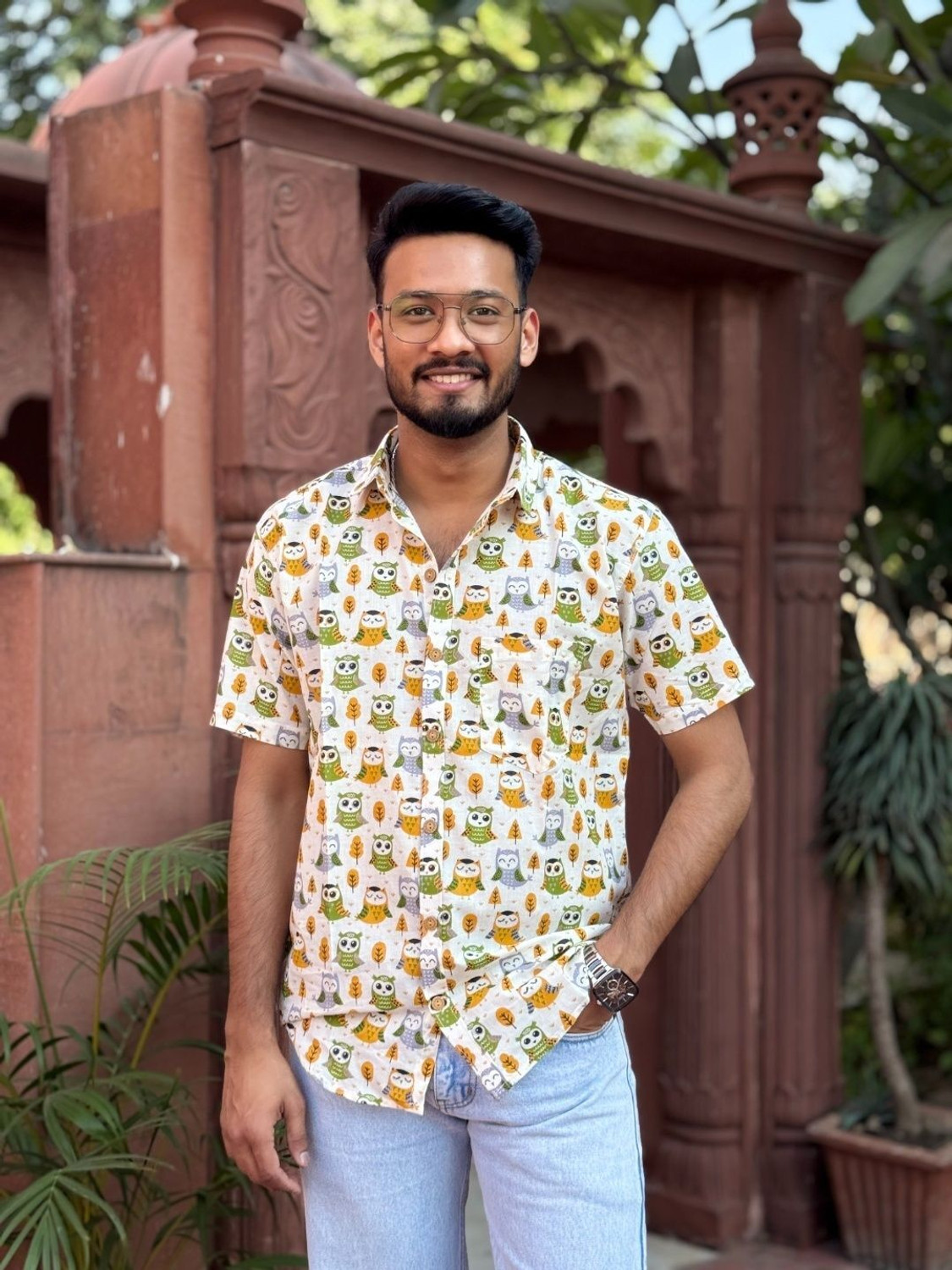 Image of JAIPUR RAJWADA Men Printed Casual Multicolor Shirt