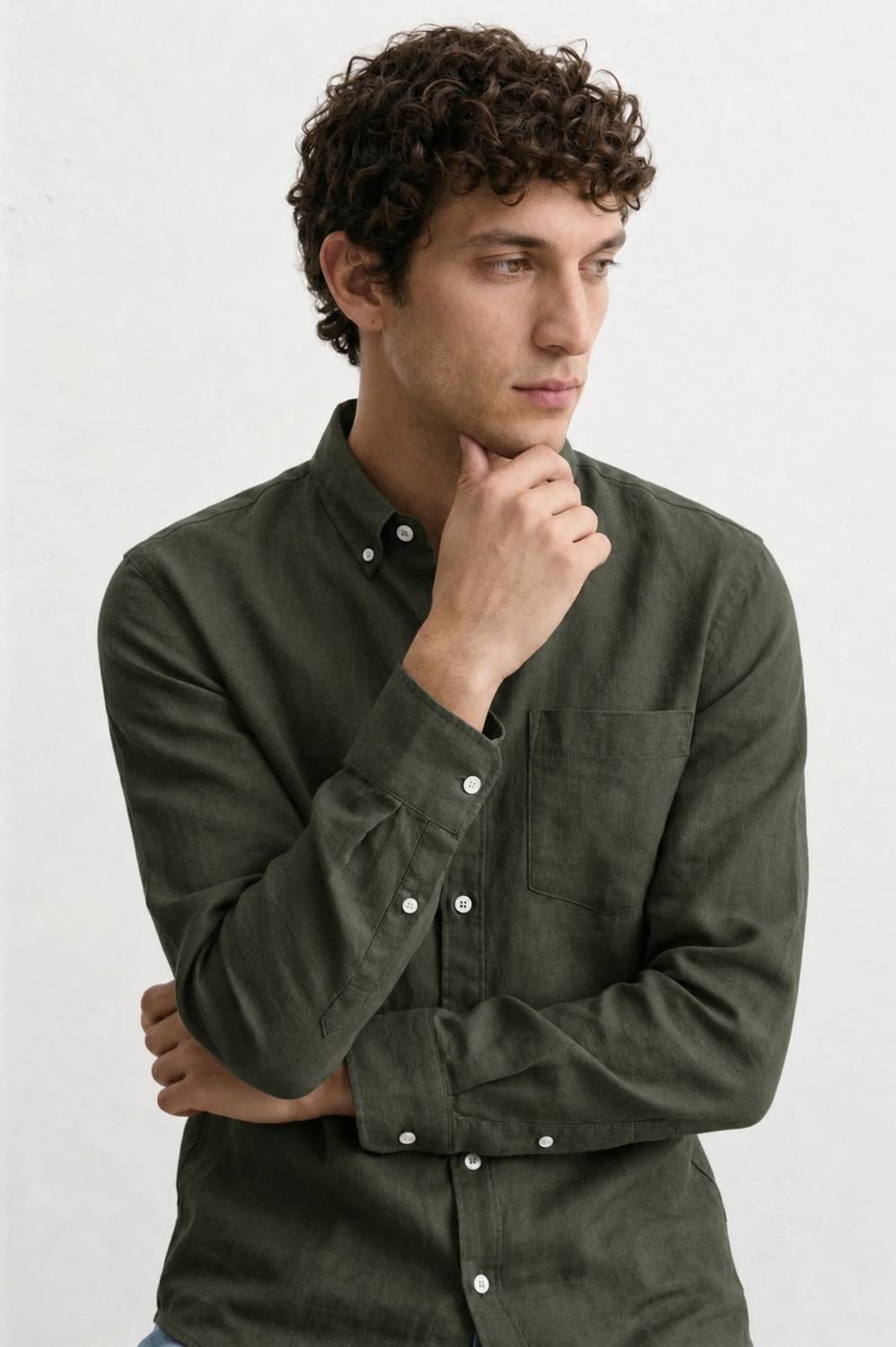 Men Regular Fit Solid Button Down Collar Casual Shirt - Image 4