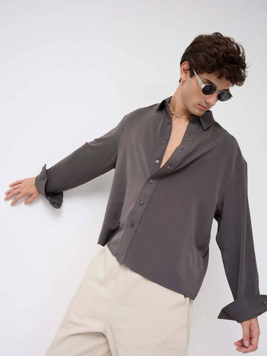 VASTRADO Men Grey Casual Shirt - Image 4