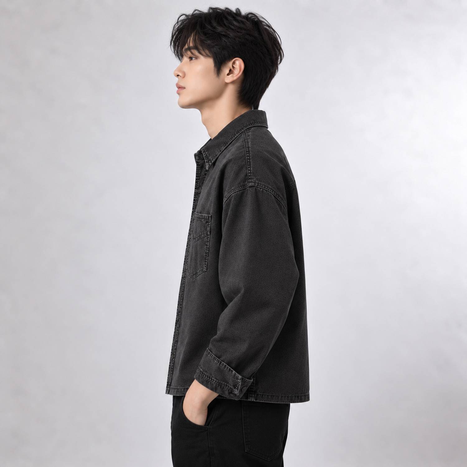 youngtrends Men Washed Casual Black Shirt - Image 3