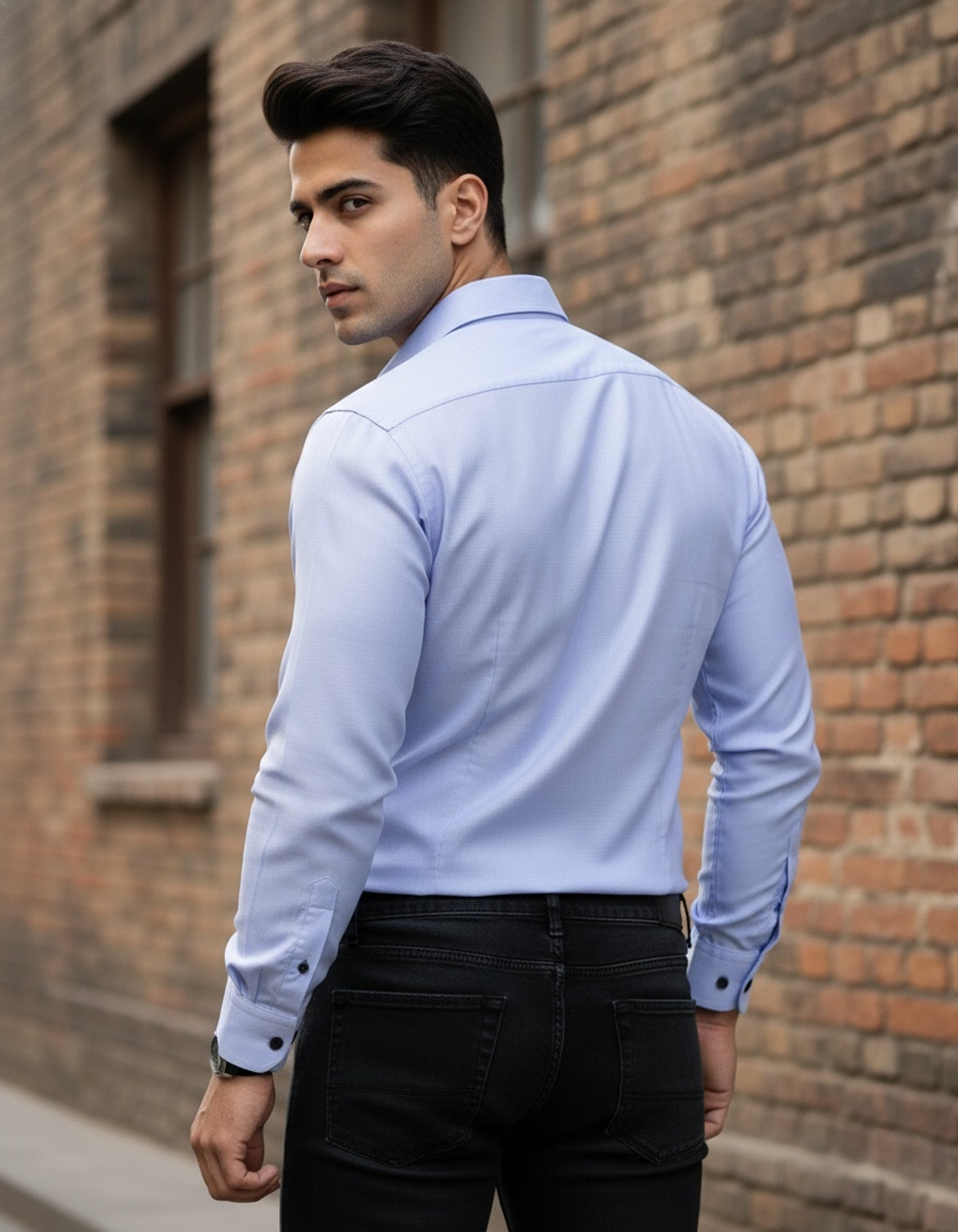 Image of RICH STAG Men Solid Casual Purple Shirt