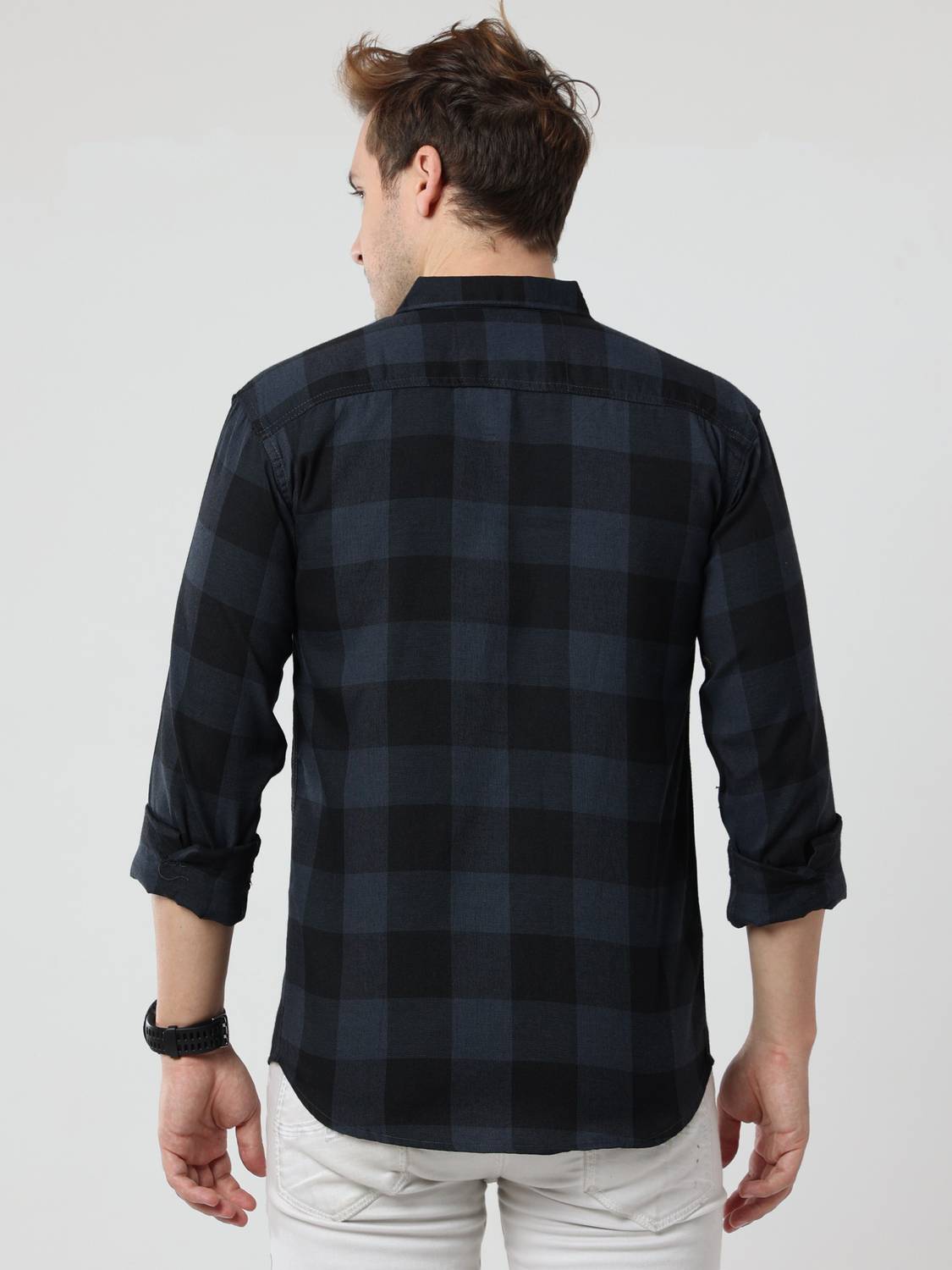 ALLWIN PAUL Men Checkered Grey, Black Shirt - Image 2