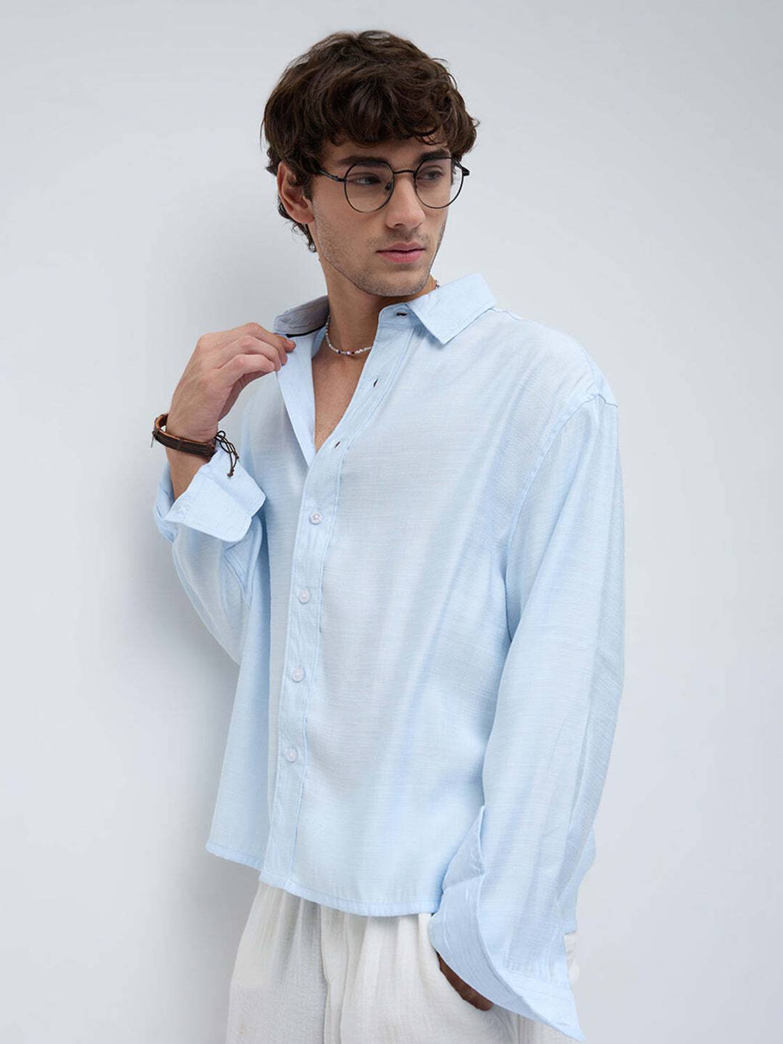 VASTRADO Men Blue Casual Shirt - Image 4