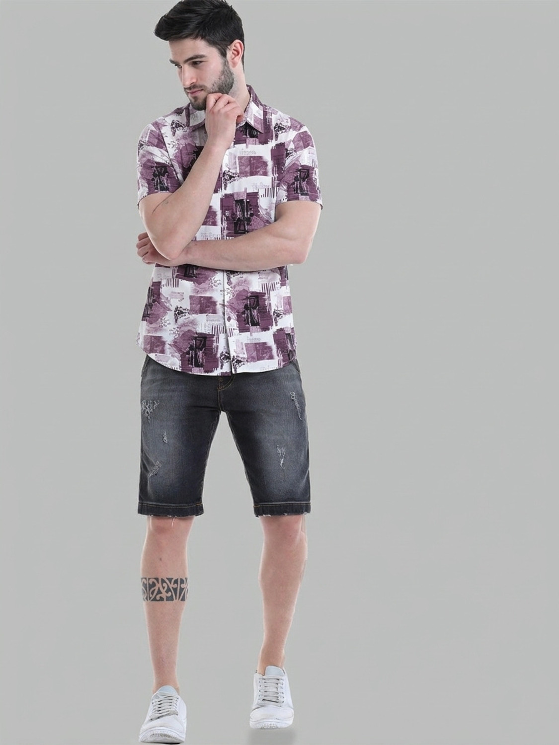 Image of SHIRTZONE Men Printed Casual Multicolor Shirt