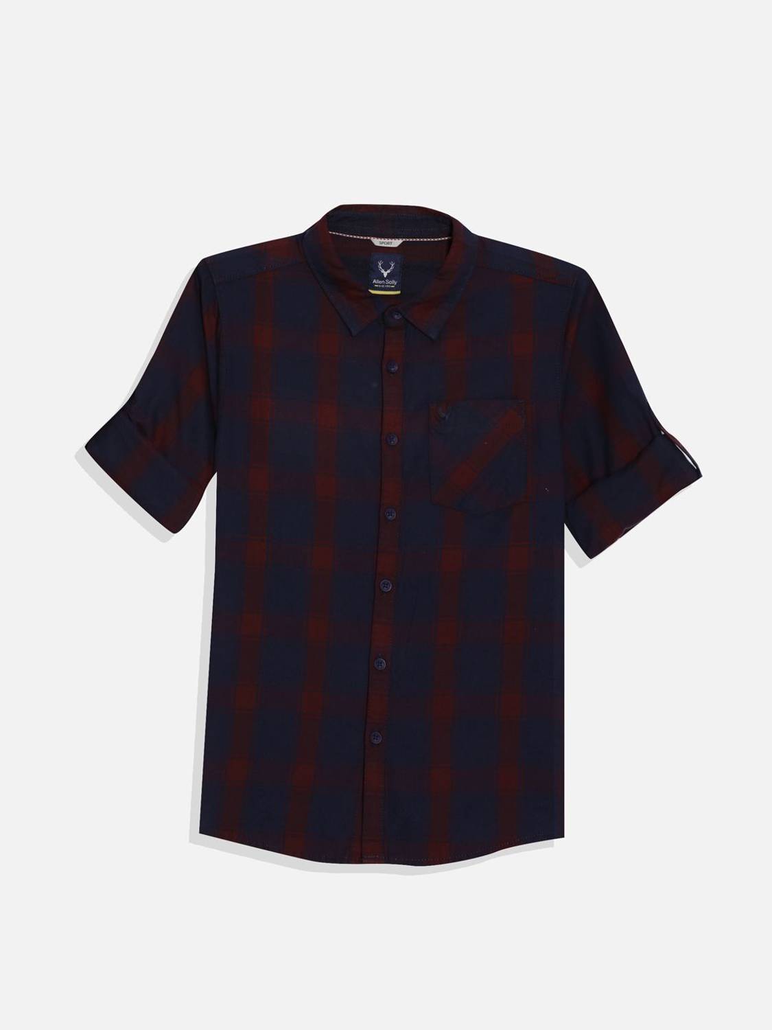Allen Solly Junior Boys Solid Casual Pink Shirt