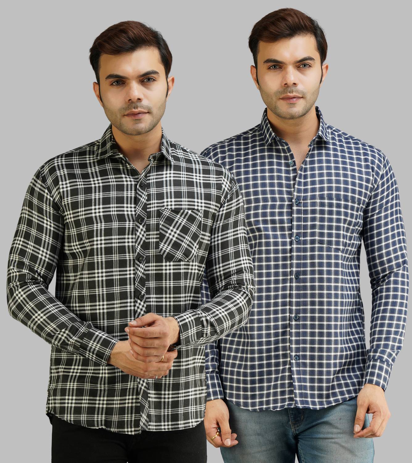 youth first Men Regular Fit Checkered Spread Collar Casual Shirt