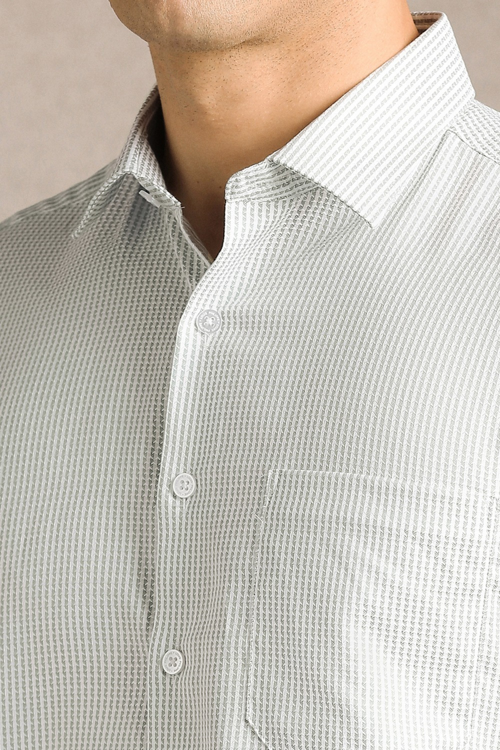 Image of LOUIS PHILIPPE Men Slim Fit Striped Formal Shirt