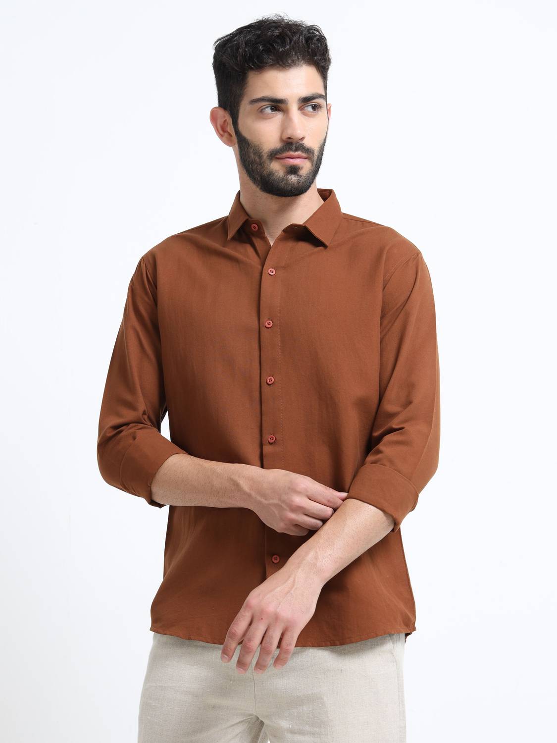 velzo Men Brown Casual Shirt - Image 5