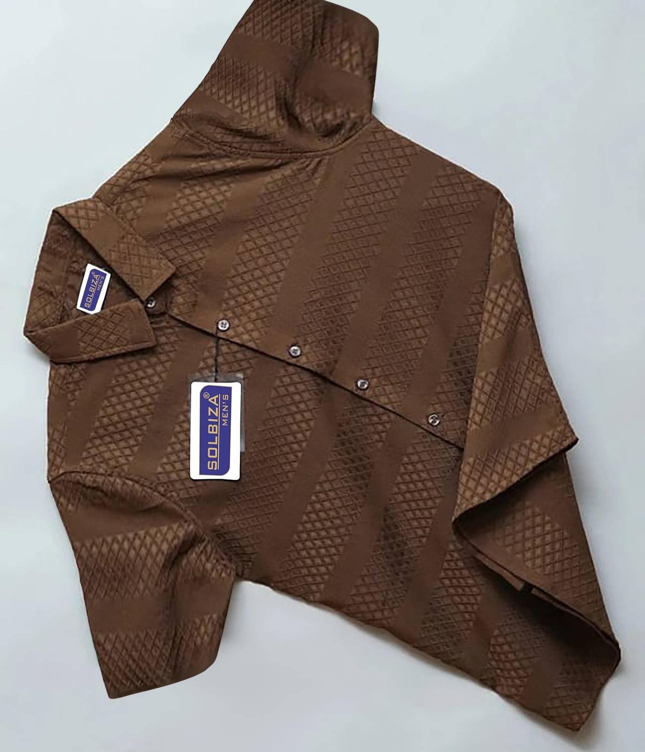 Solbiza Men Casual Brown Shirt - Image 2