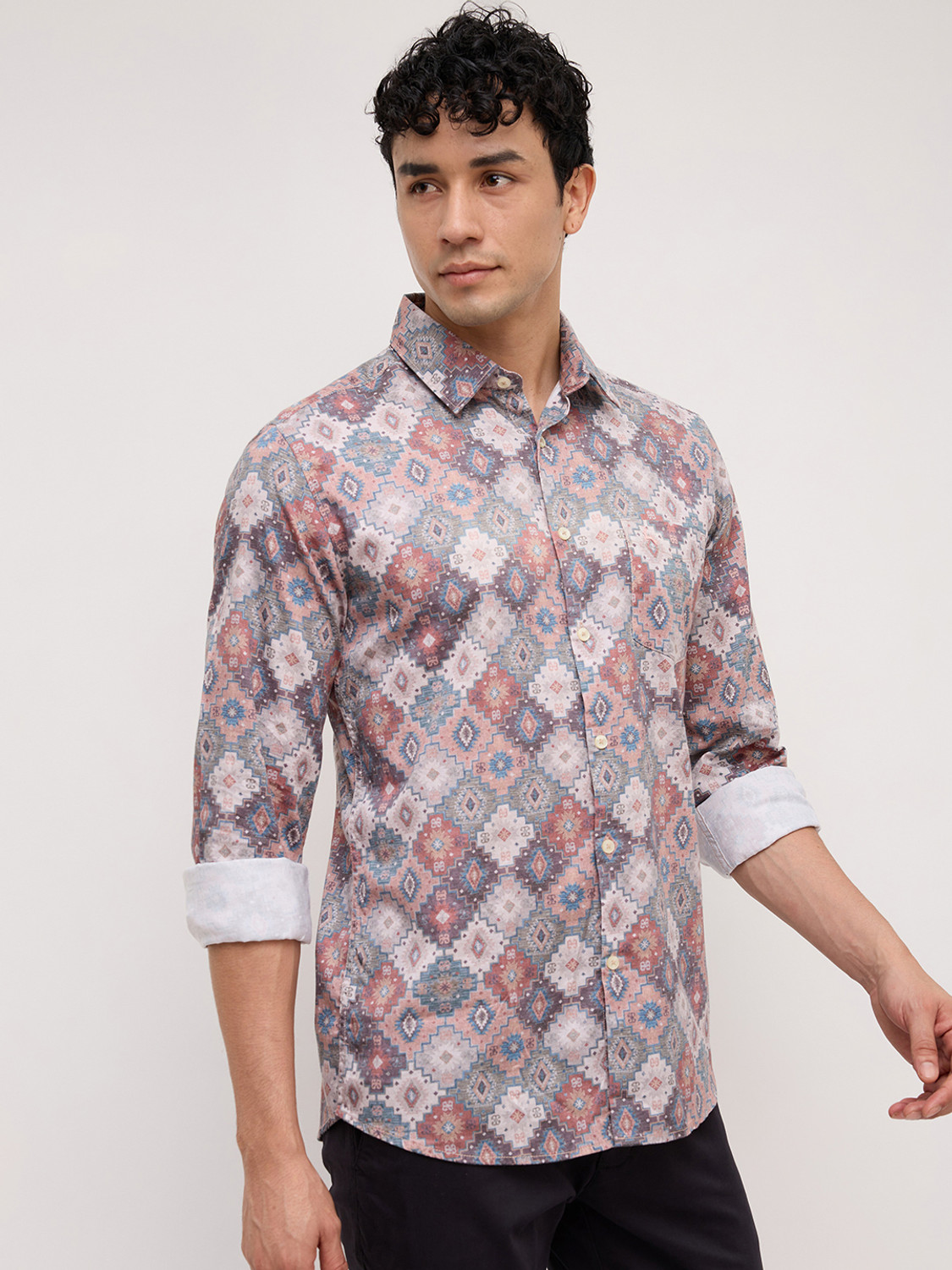 Image of PARX Men Printed Casual Red Shirt
