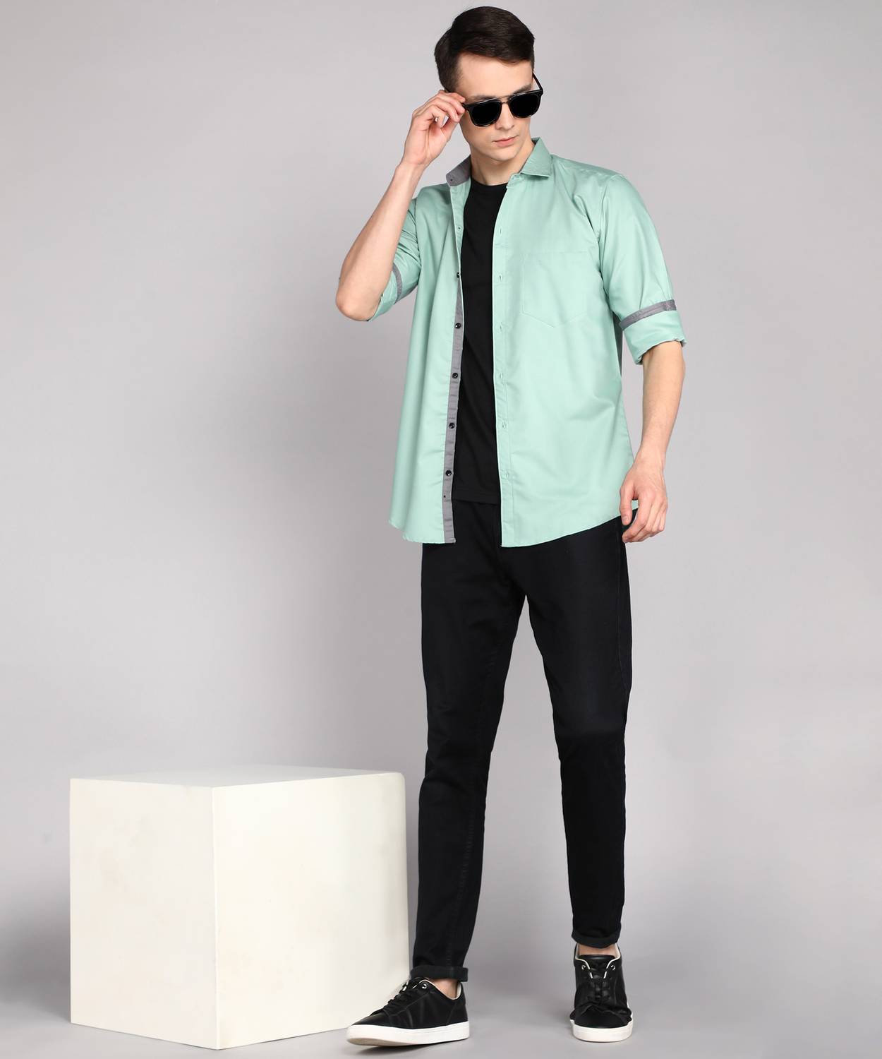 VTEXX Men Light Green Casual Shirt - Image 5