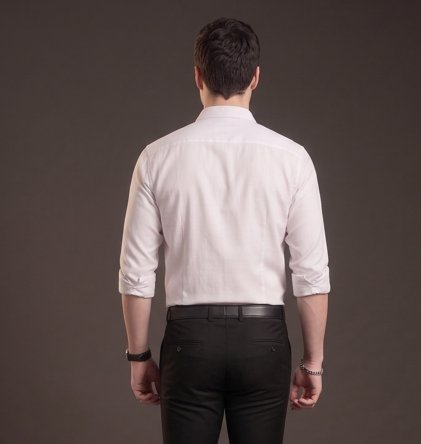 Image of STONEBERG Men Solid Formal White Shirt