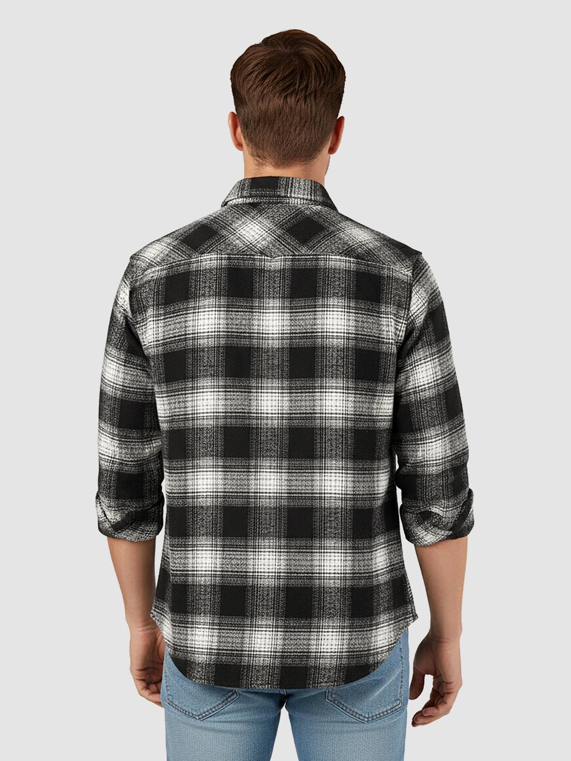 BEYOUNG Men Checkered Black Shirt - Image 2