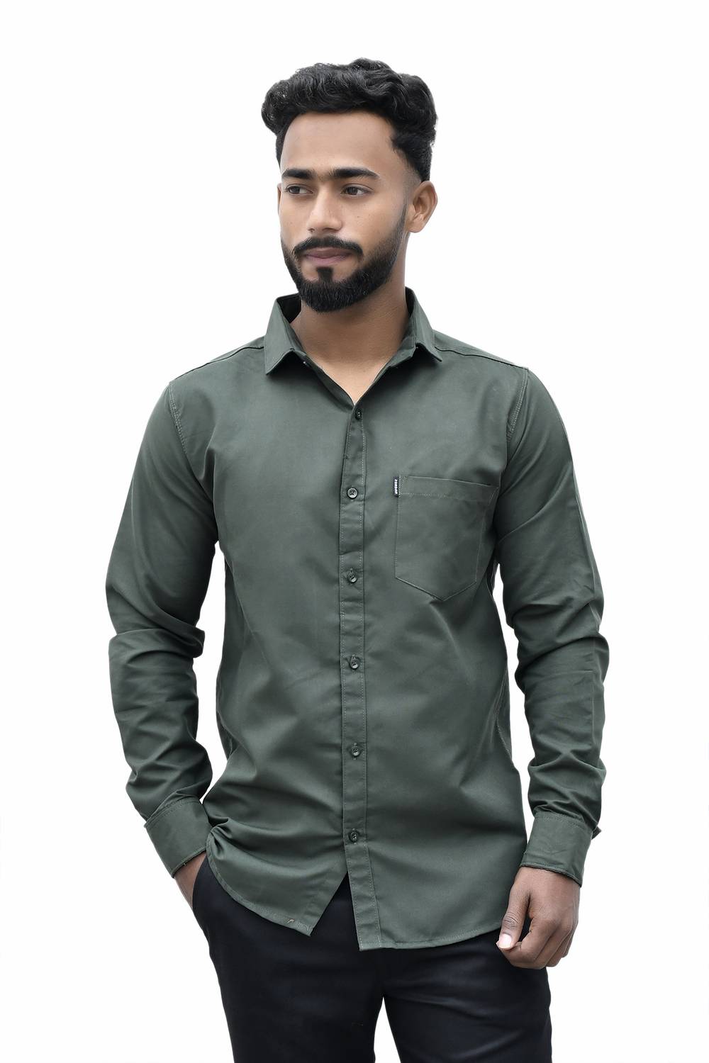 Z N TRADERS Men Regular Fit Solid Spread Collar Casual Shirt