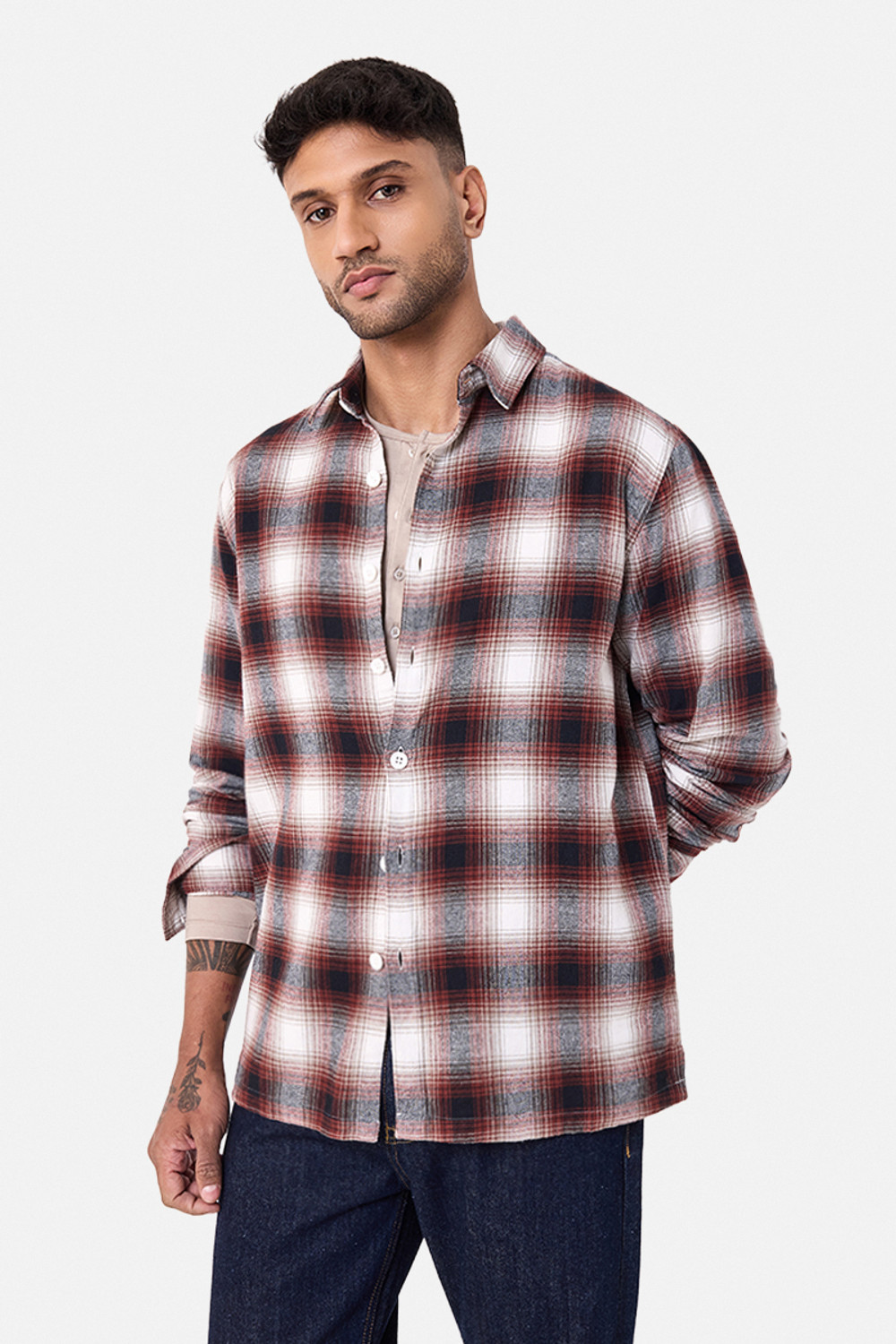 Image of Snitch Men Checkered Casual Multicolor Shirt
