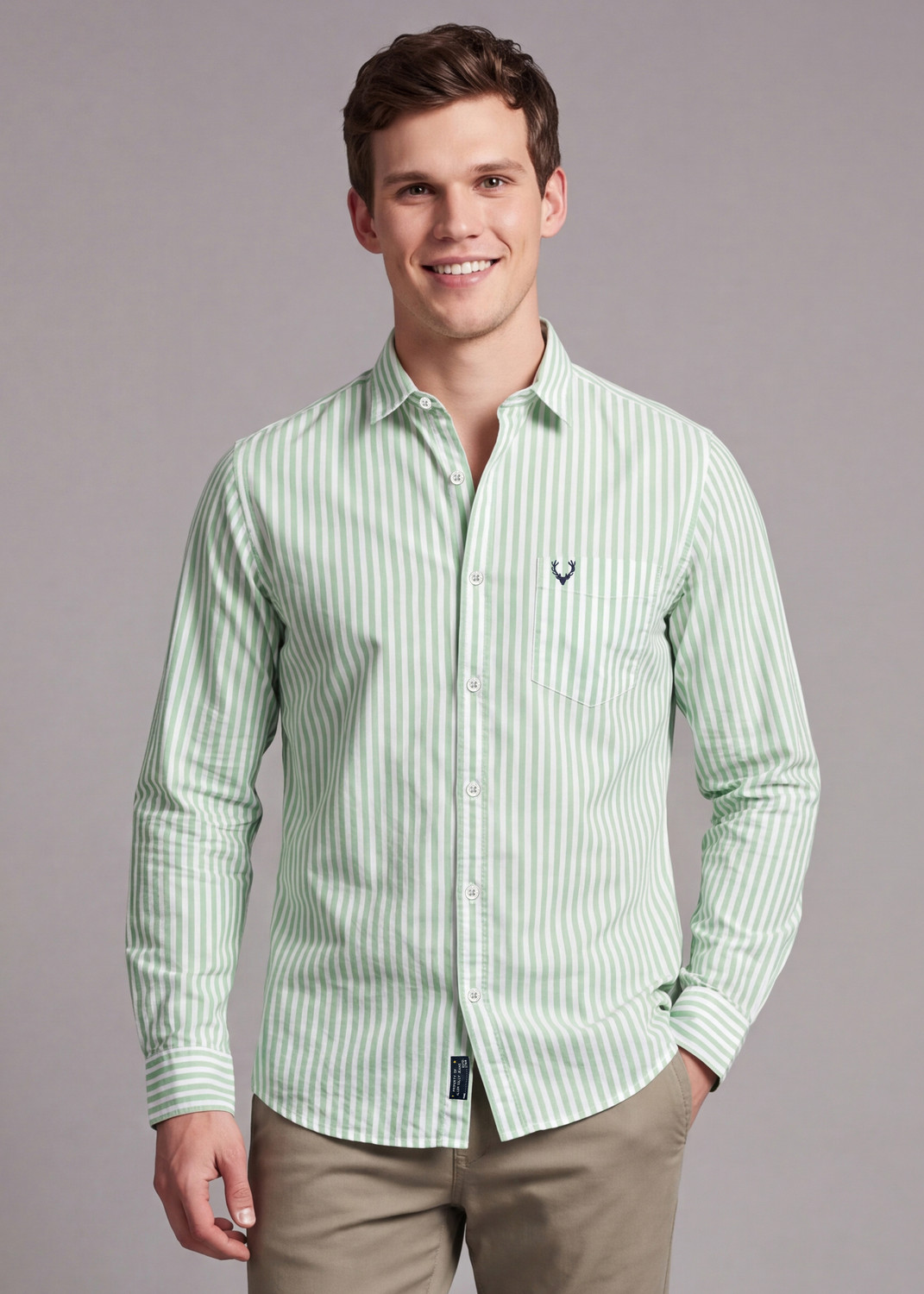 Image of Allen Solly Men Regular Fit Solid Casual Shirt