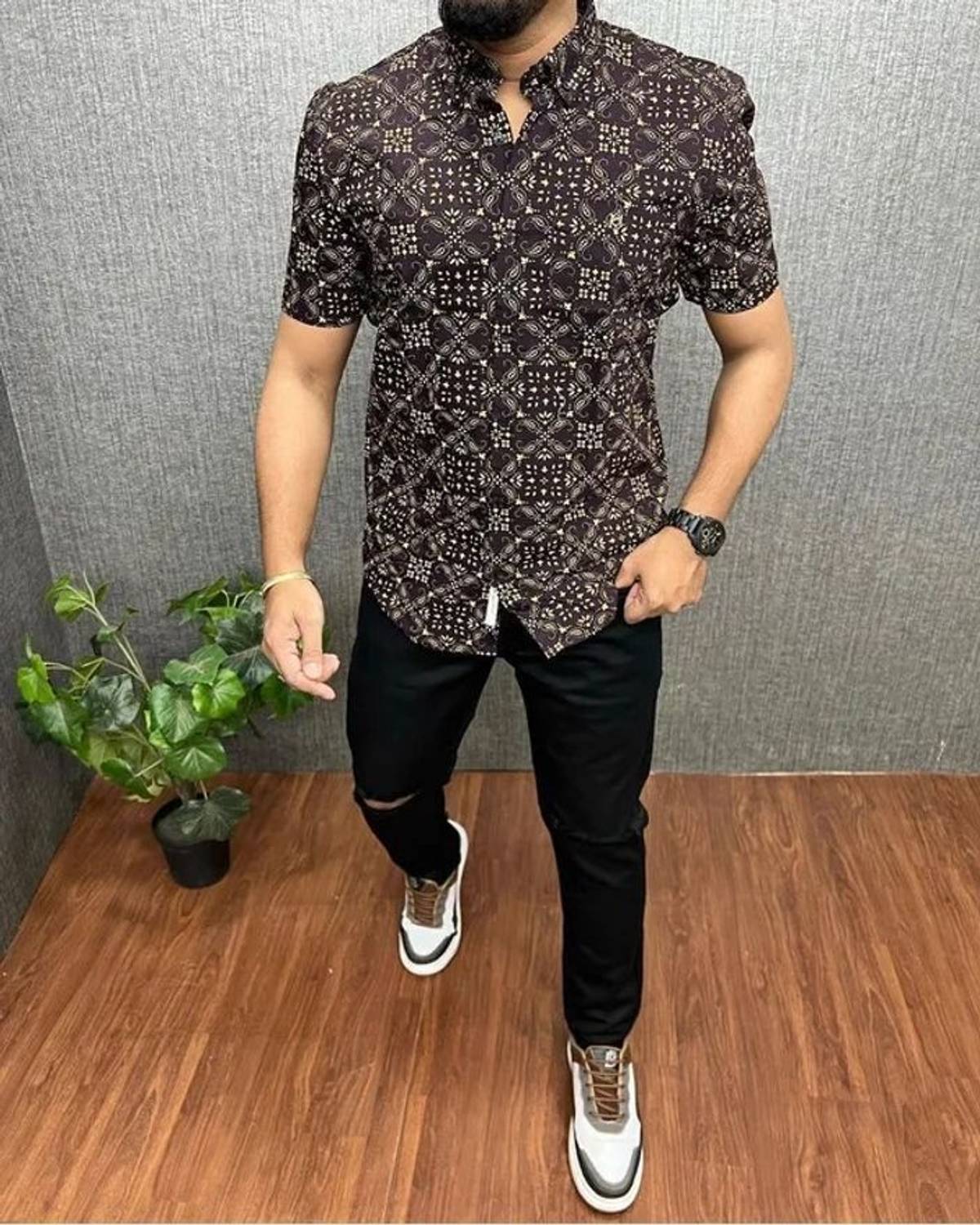 kinggspire Men Printed Casual Multicolor Shirt